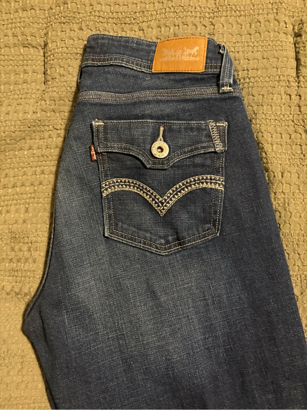 Levi's Dark Blue Bootcut Jeans with Decorative Back Pocket
